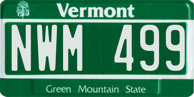 VT license plate NWM499