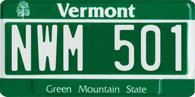 VT license plate NWM501
