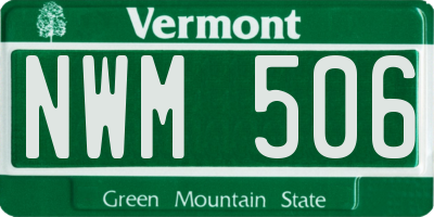VT license plate NWM506
