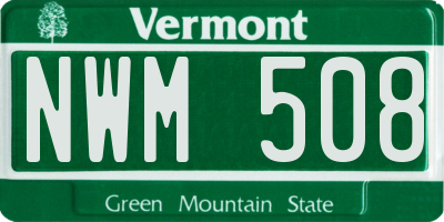 VT license plate NWM508