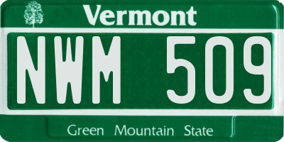 VT license plate NWM509
