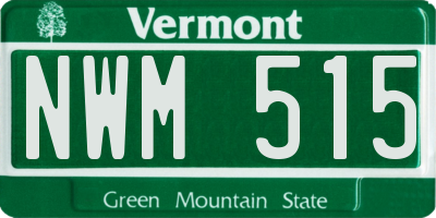 VT license plate NWM515