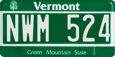 VT license plate NWM524