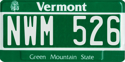 VT license plate NWM526