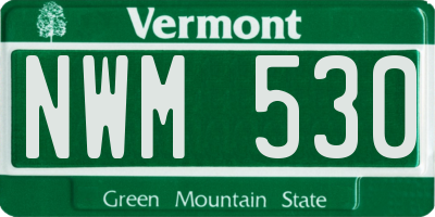 VT license plate NWM530