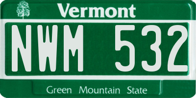 VT license plate NWM532