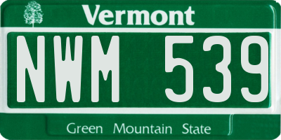 VT license plate NWM539