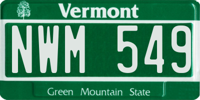 VT license plate NWM549