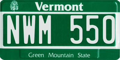 VT license plate NWM550