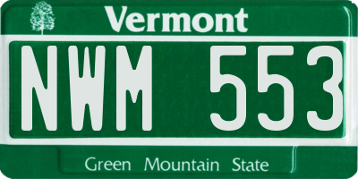 VT license plate NWM553