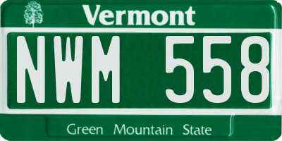 VT license plate NWM558