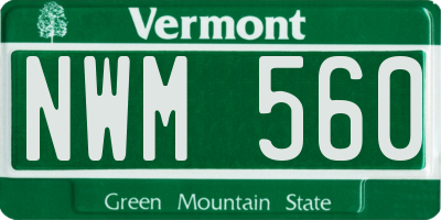 VT license plate NWM560