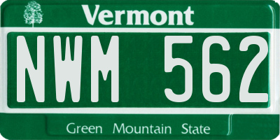 VT license plate NWM562