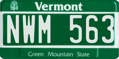 VT license plate NWM563