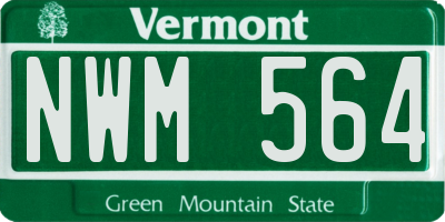 VT license plate NWM564