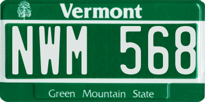 VT license plate NWM568