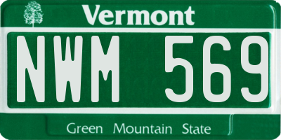 VT license plate NWM569