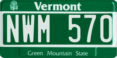 VT license plate NWM570
