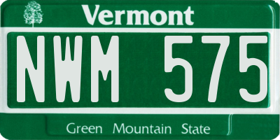 VT license plate NWM575