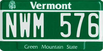 VT license plate NWM576