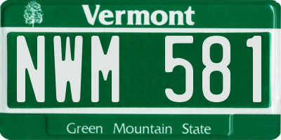 VT license plate NWM581