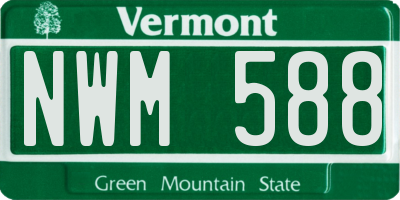 VT license plate NWM588