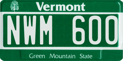 VT license plate NWM600