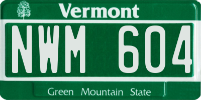 VT license plate NWM604