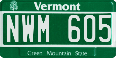 VT license plate NWM605