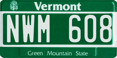 VT license plate NWM608