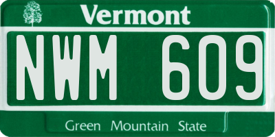 VT license plate NWM609