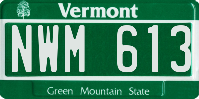 VT license plate NWM613