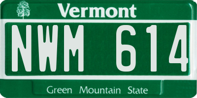 VT license plate NWM614
