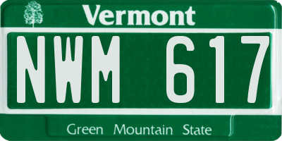 VT license plate NWM617