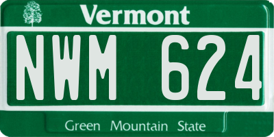 VT license plate NWM624