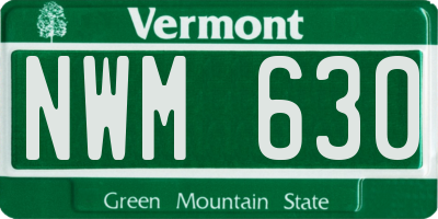 VT license plate NWM630