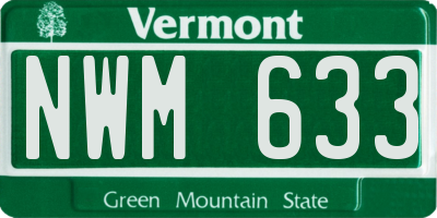 VT license plate NWM633
