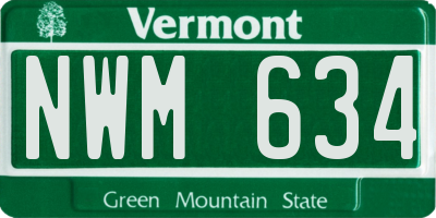 VT license plate NWM634