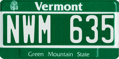 VT license plate NWM635
