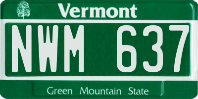 VT license plate NWM637