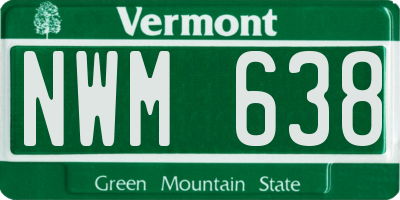 VT license plate NWM638
