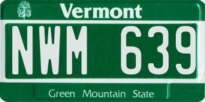 VT license plate NWM639