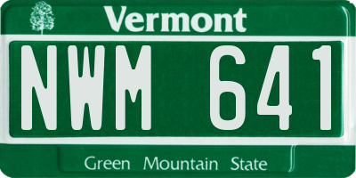 VT license plate NWM641