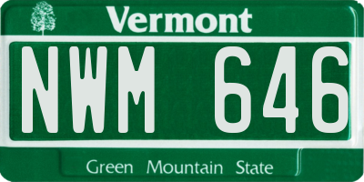 VT license plate NWM646