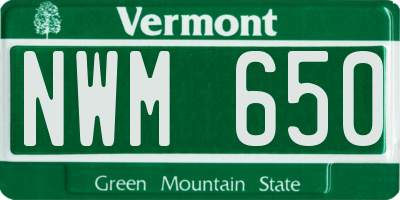VT license plate NWM650