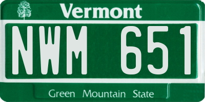VT license plate NWM651