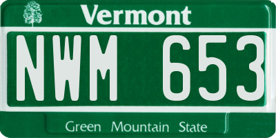 VT license plate NWM653