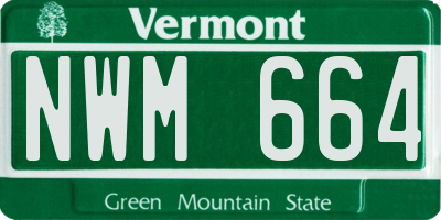 VT license plate NWM664