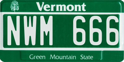 VT license plate NWM666