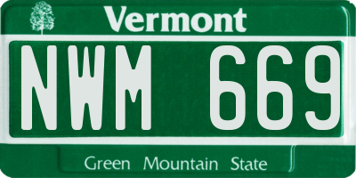 VT license plate NWM669